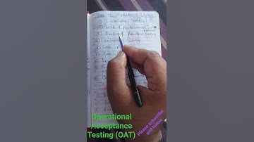 Manual Software Testing, Video -5: Operational Acceptance Testing (OAT), It