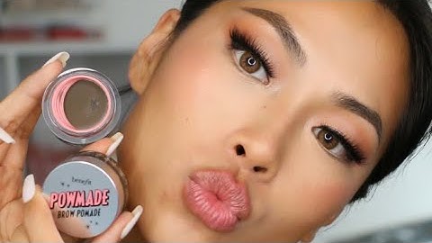 Benefit Cosmetics POWmade Waterproof Brow Pomade 4 & 4.5 + Dual Ended Eyebrow Brush Brow Tutorial