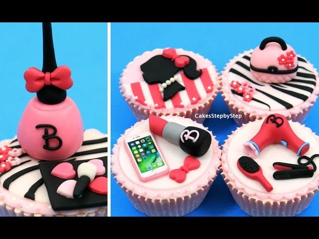 How To Make BARBIE Make Up/Fashion Cupcakes by Cakes StepbyStep