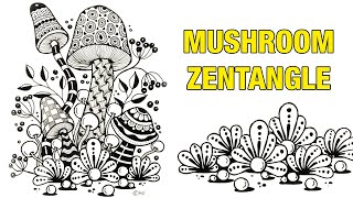 : Easy zentangle mushroom drawing step by step    zentangle art    mushroom drawing