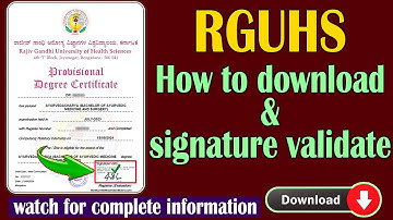 how to download provisional degree certificate RGUHS 2024 || provisional degree certificate RGUHS