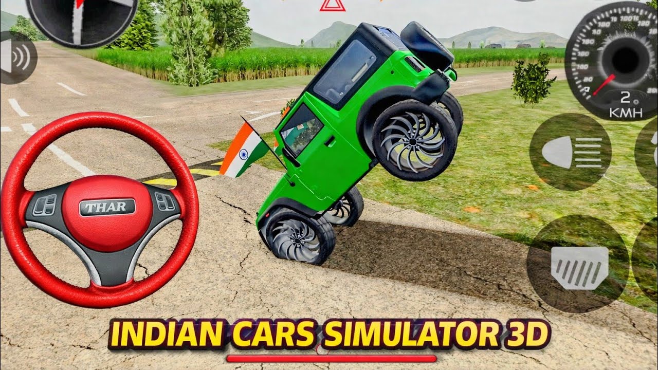 MAHINDRA THAR MODIFIED GAME CARS SIMULATOR 3D ( GADI WALA GAME)( SONG) CARTOON WALA GAME 🎮 MODIFIED