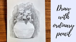 How to draw flower pot? Easy pencil drawing with step by step tutorial and tips for shading