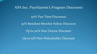 APA Inc Psychiatrist Discounts