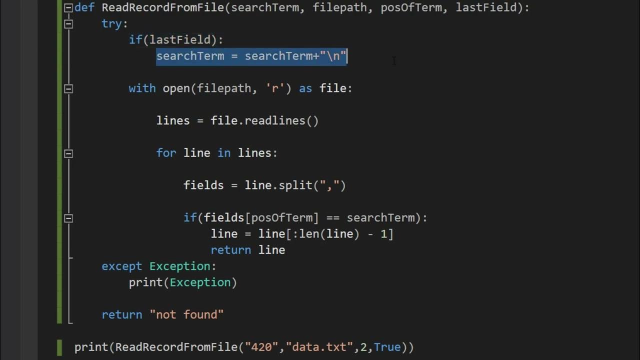 How to Read a Record From a File With Python - YouTube