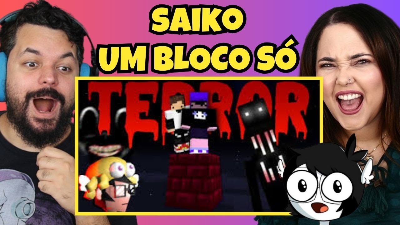 minecraft num bloco só versão terror... ai q medo  (kksaiko) ‹ REACT ›