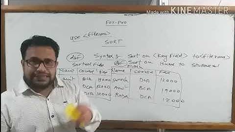 SORT COMMAND IN FOXPRO