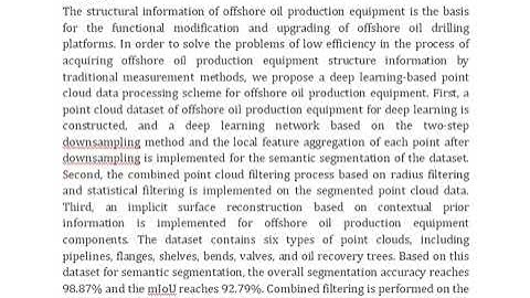 Deep Learning Based Semantic Segmentation and Surface Reconstruction for Point Clouds of Offshore Oi