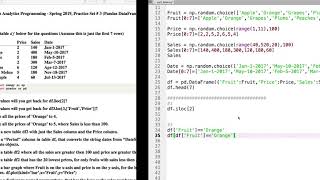 Business Analytics Programming - Practice Set # 3