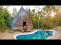 [Full Vide] How To Build 3In 1 Bamboo hut Bath Pools In Side And Swimming Pools