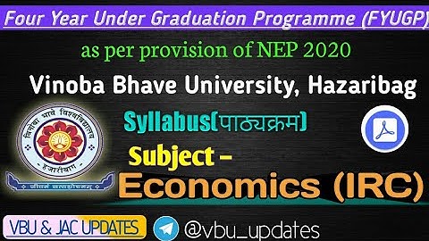 VBU FYUGP Syllabus Economics (IRC) for Sem 1/2/3