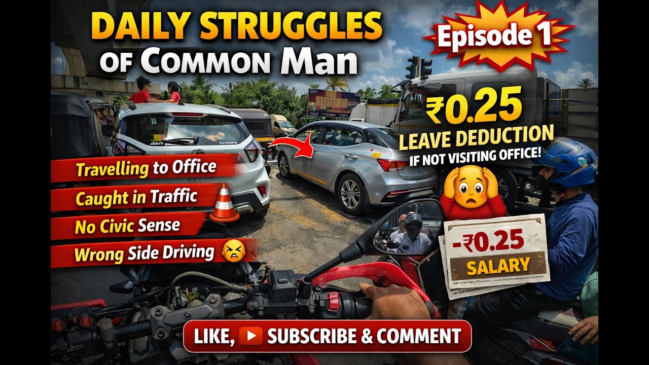 Daily Struggles of Common Man – Episode 1 | Traffic Chaos | They deduct 0.25 Leave