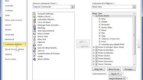 Outlook 2010 Import a Customized Ribbon