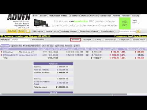 ADVFN Tutorial Portafolio