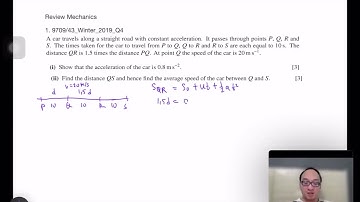 Exam Review Q1: 9709 P43 W19 Mechanics Kinematics