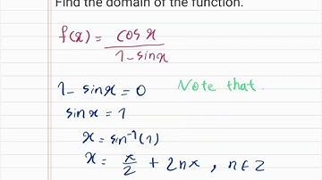 Finding the domain of y=cos(x)/(1-sin(x))