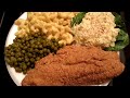 How to make Fried Catfish Baked Macaroni Green Peas and Potato Salad