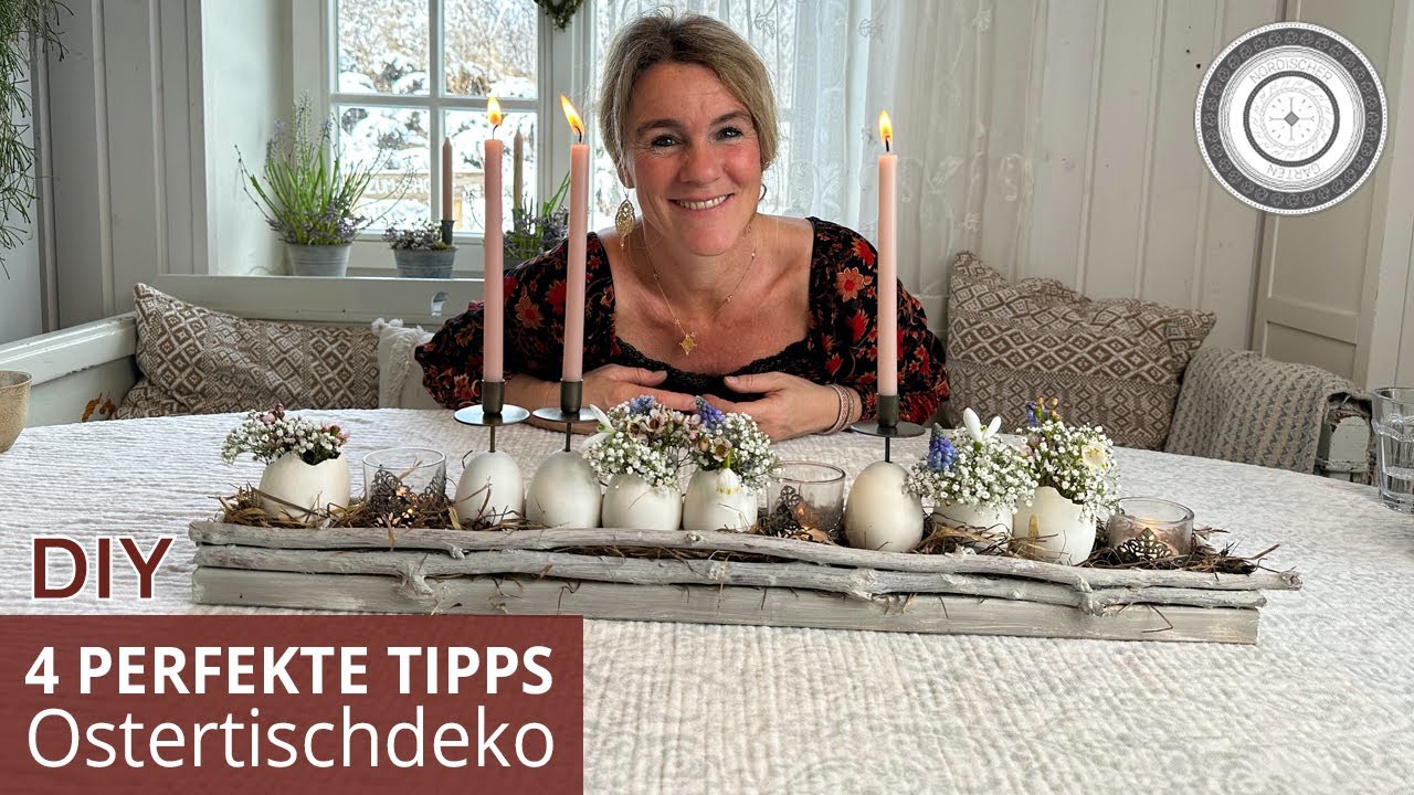 DIY - die  4  BESTEN  OSTERDEKOTIPPS für den LANGEN und KLEINEN Tisch oder die Kommode ROMANTISCH❤️
