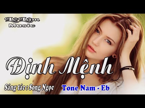 Video Karaoke - Định Mệnh Tone Nam | Song Ngọc | Lê Lâm Music - youtube