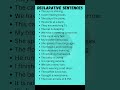 20 Declarative Sentences in English 📚