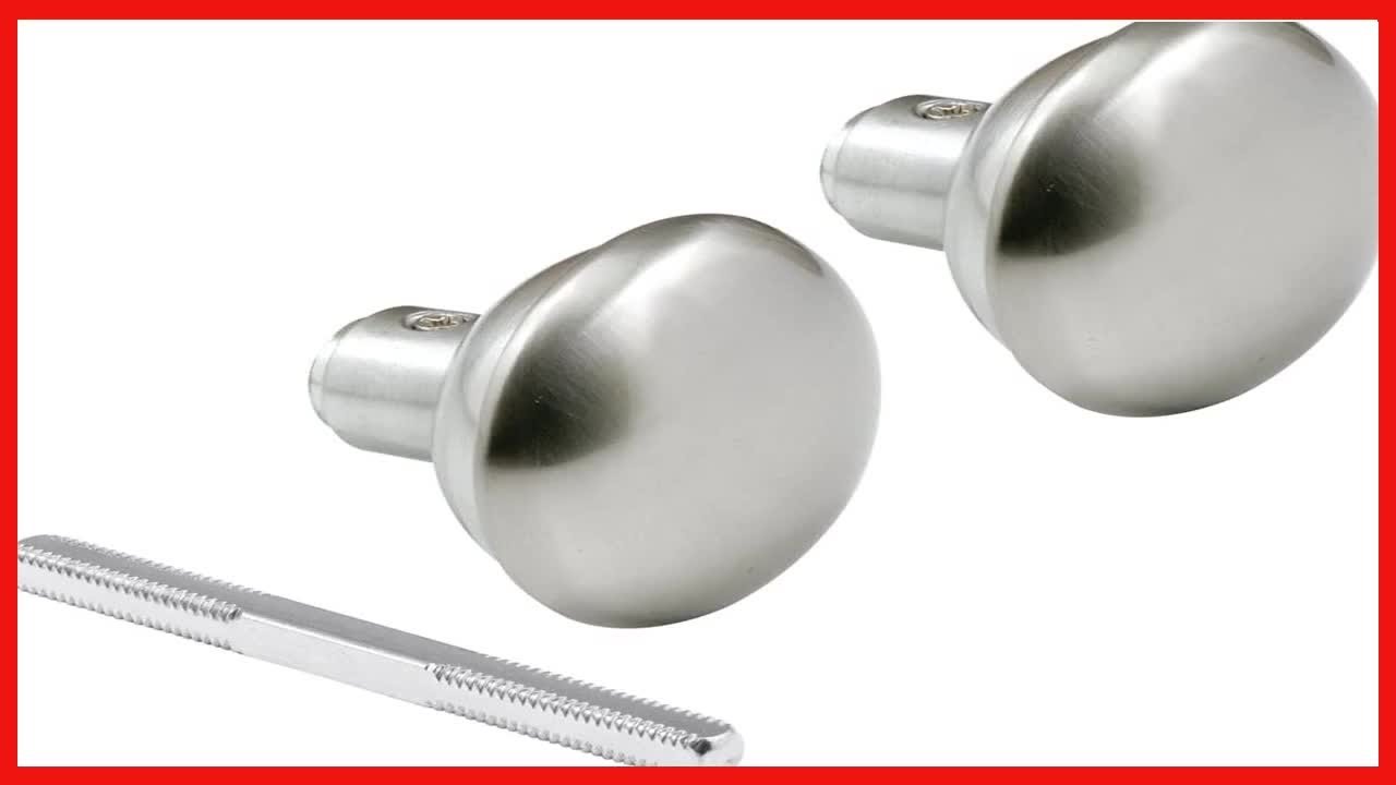 Defender Security E 2498 Vintage Style Door Knobs wSatin Nickel Finish, 2 14 inch Outside Diameter