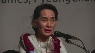 Aung San Suu Kyi visits Winter Special Olympics in Pyeongchang, South Korea