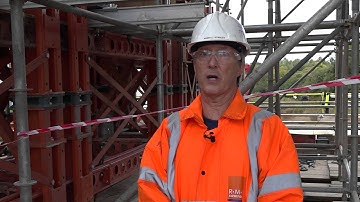 Bridge construction timelapse with girder installation on Medway Valley