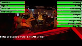 Teenage Mutant Ninja Turtles: Mutant Mayhem (2023) Car Chase with healthbars