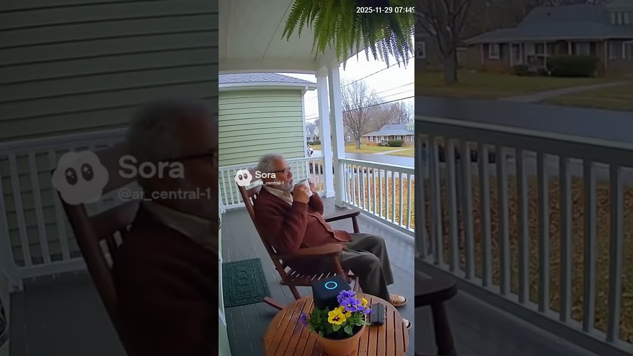 “Unfazed: Grandpa treats a police chase like it’s the weather forecast.”