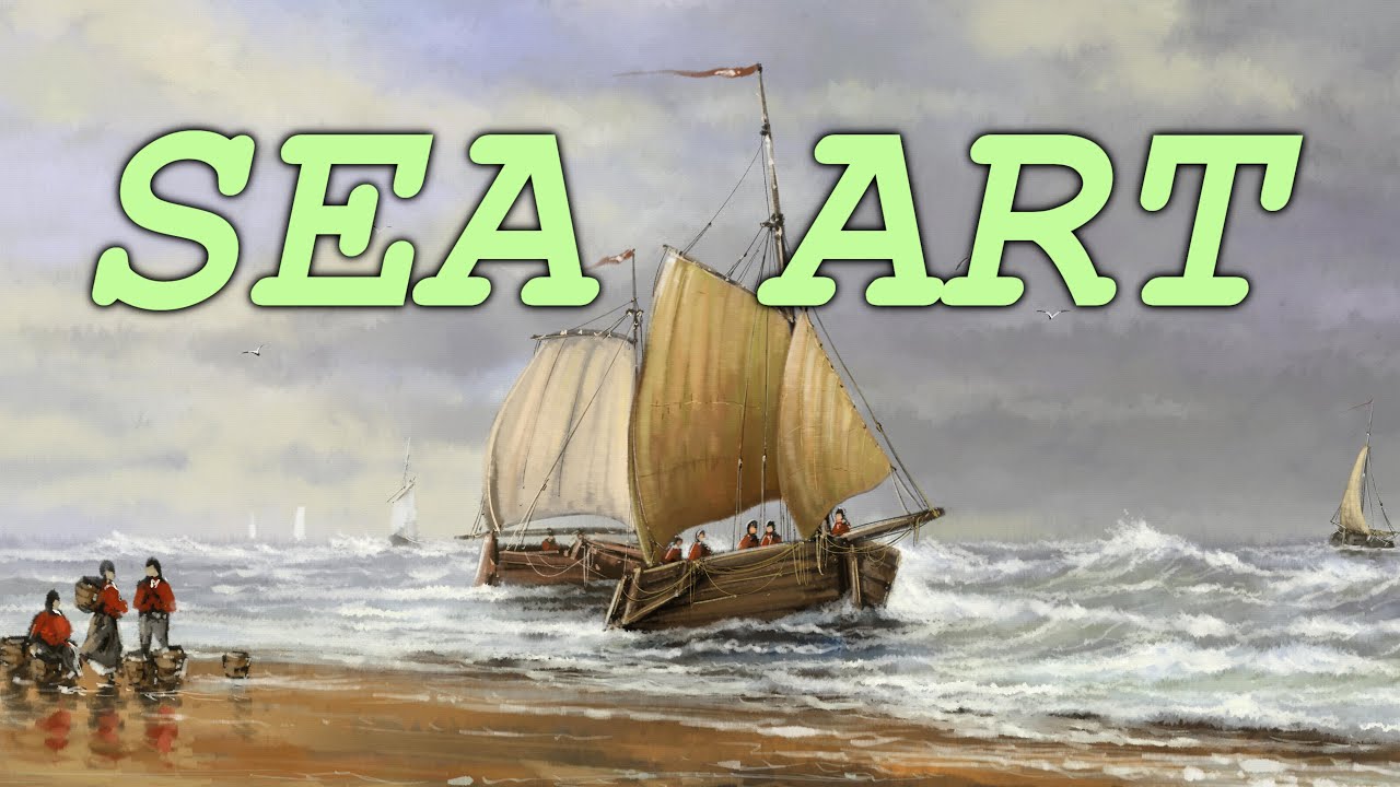 Fishermen. Seascape. Digital painting