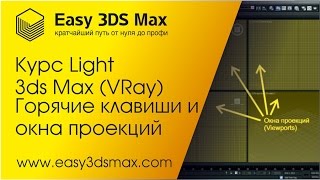 3ds Max. 3. Горячие клавиши. Окна проекций(Горячие клавишы 3ds Max - учимся работать быстро! Бесплатный видеокурс по 3ds Max http://www.easy3dsmax.ru Навигация по видео..., 2013-05-08T11:54:33.000Z)