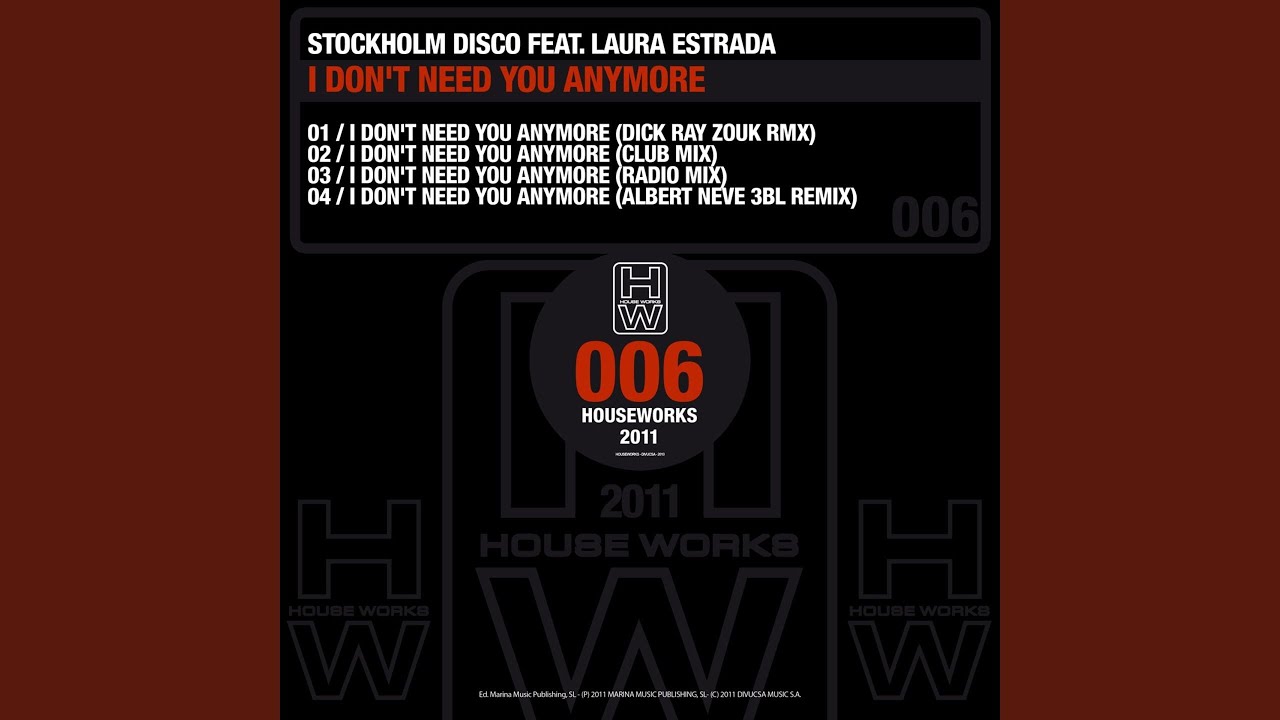 I Don't Need You Anymore (feat. Laura Estrada) [Albert Neve 3BL Remix]