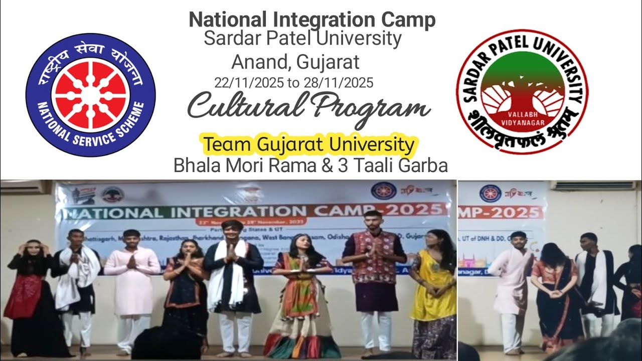 Bhala Mori Rama and 3 Taali Garba Cultural Performance by Gujarat University Volunteers in nic nss.