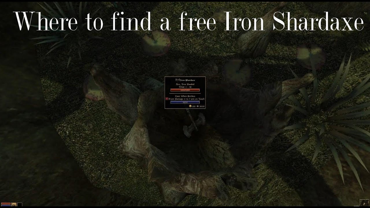 Where to find a free Iron Shardaxe - The Elder Scrolls 3: Morrowind