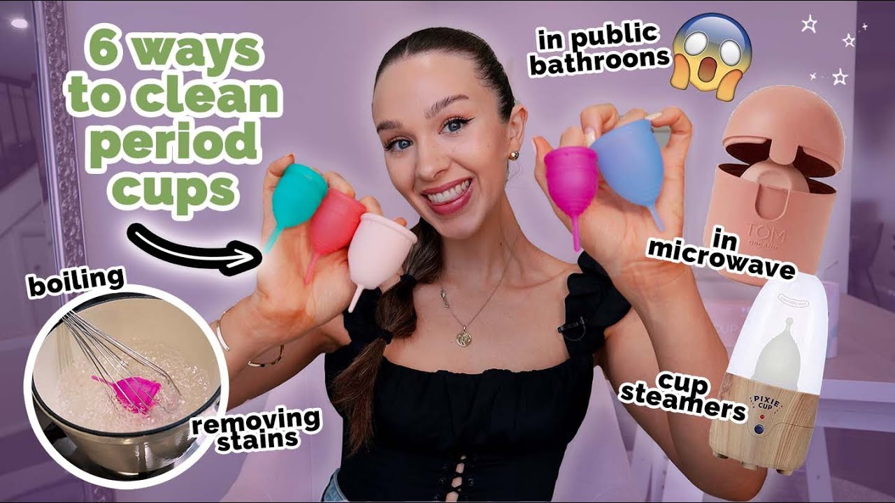 6 способов очистки менструальной чаши: мытье, кипячение, пар, микроволновая печь, ультрафиолетово...