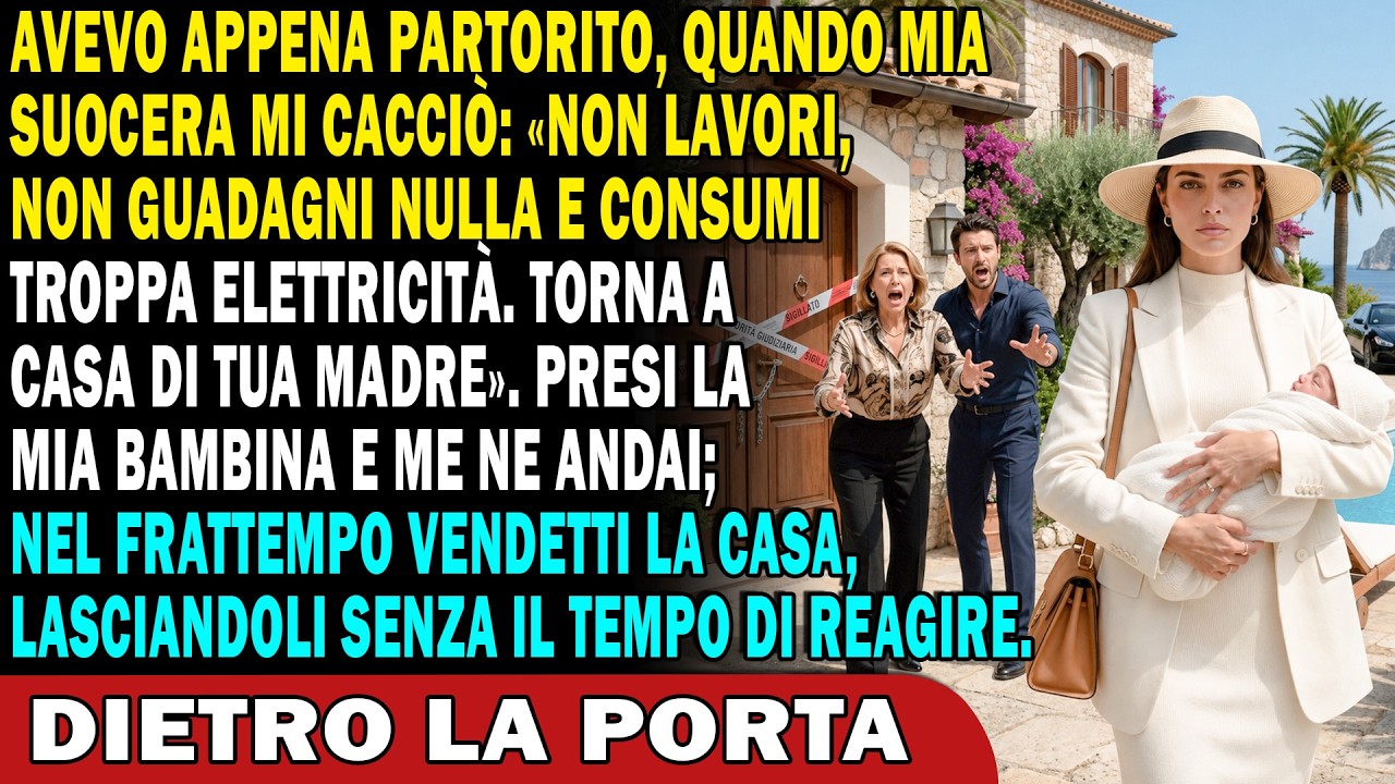 Tremavo ancora per la febbre da parto quando mia suocera mi ha cacciata di casa, con una bambina di dieci giorni tra le braccia e trentotto gradi di caldo romano. “Hai partorito, ti credi una...