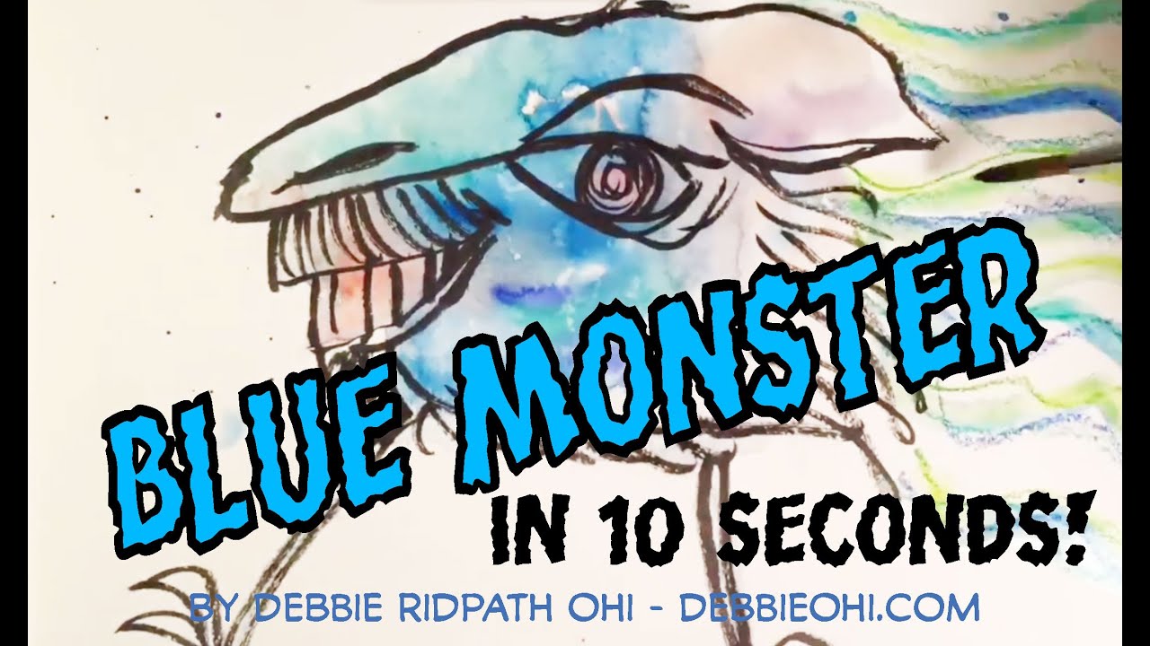 Blue Monster Doodle - Debbie Ridpath Ohi - Twitter @inkyelbows
