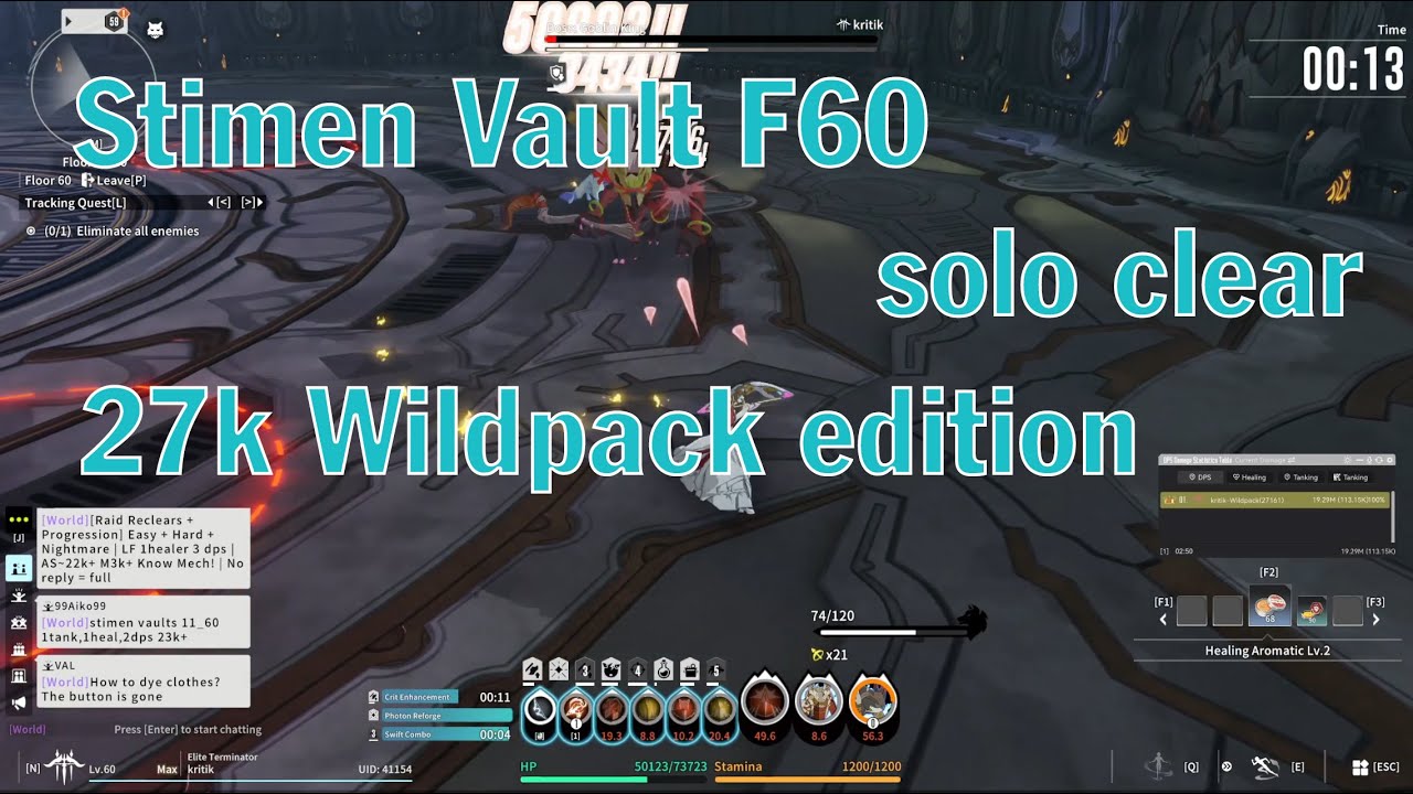Stimen Vaults F60 solo clear - F2P Marksman Wildpack 27k - Blue Protocol: Star Resonance