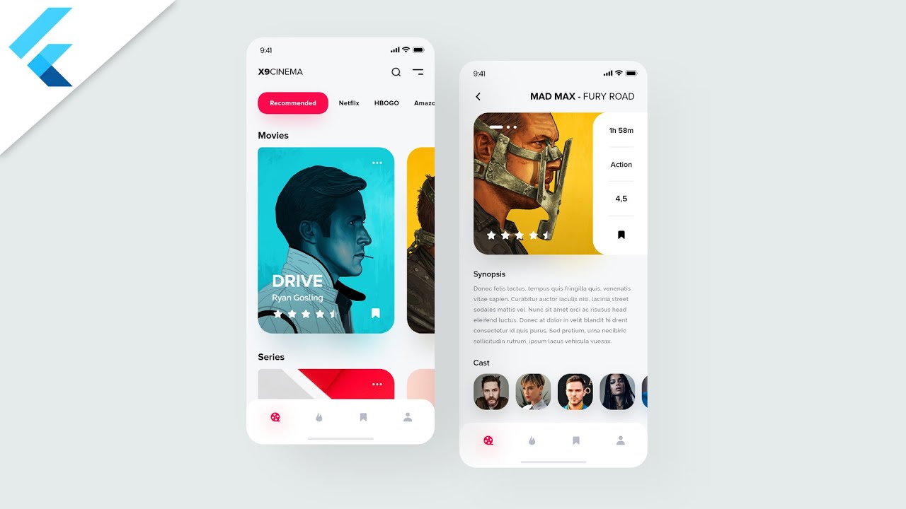 Flutter X9CINEMA App UI - Extended Speed Code - YouTube