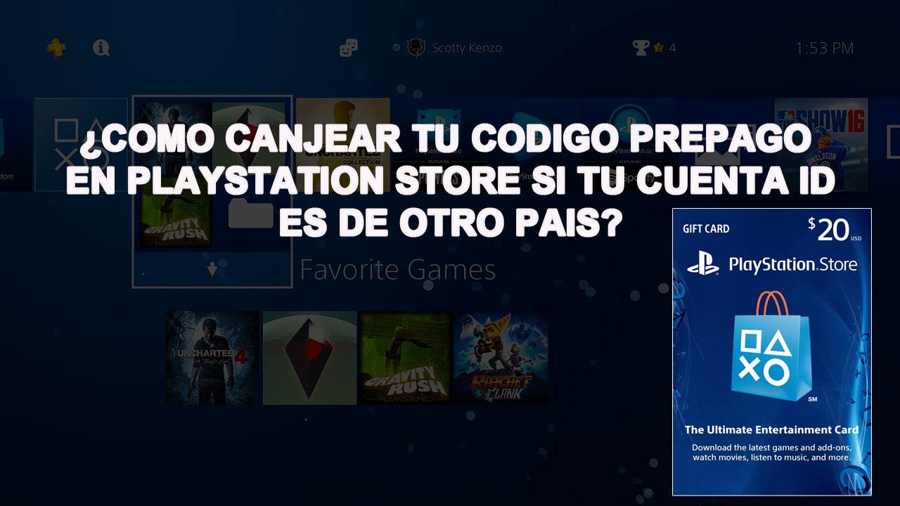 PS4: ¿Còmo canjear tu còdigo pre pago en playstation store si tu cuenta id  es de otro paìs? - YouTube