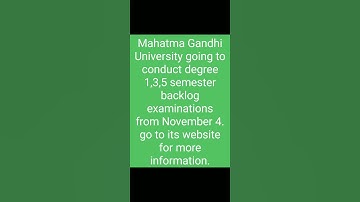 Mahatma Gandhi University going to conduct degree 1,3,5 semester backlog examinations from November4