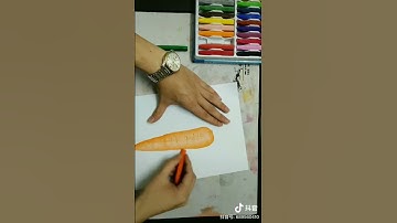 Cách vẽ củ cà rốt siêu nhanh - tiktok TQ
