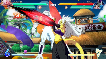 Dragonball FighterZ - Android 21 - solo combo - mid combo sparking blast 4 bar combo