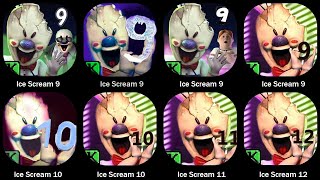 Ice Scream 9 vs Ice Scream 10 vs Ice Scream 11 FULL GAMEPLAY - Playing New Chapter 😃 Fangame