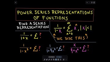 ❖ Power Series Representation of Functions ❖