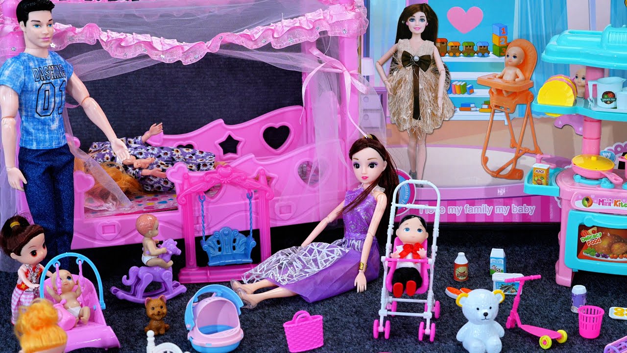 15 Minutes Satisfying ASMR Unboxing Barbie Pretend Play Dollhouse Set | Relaxing Toy Review