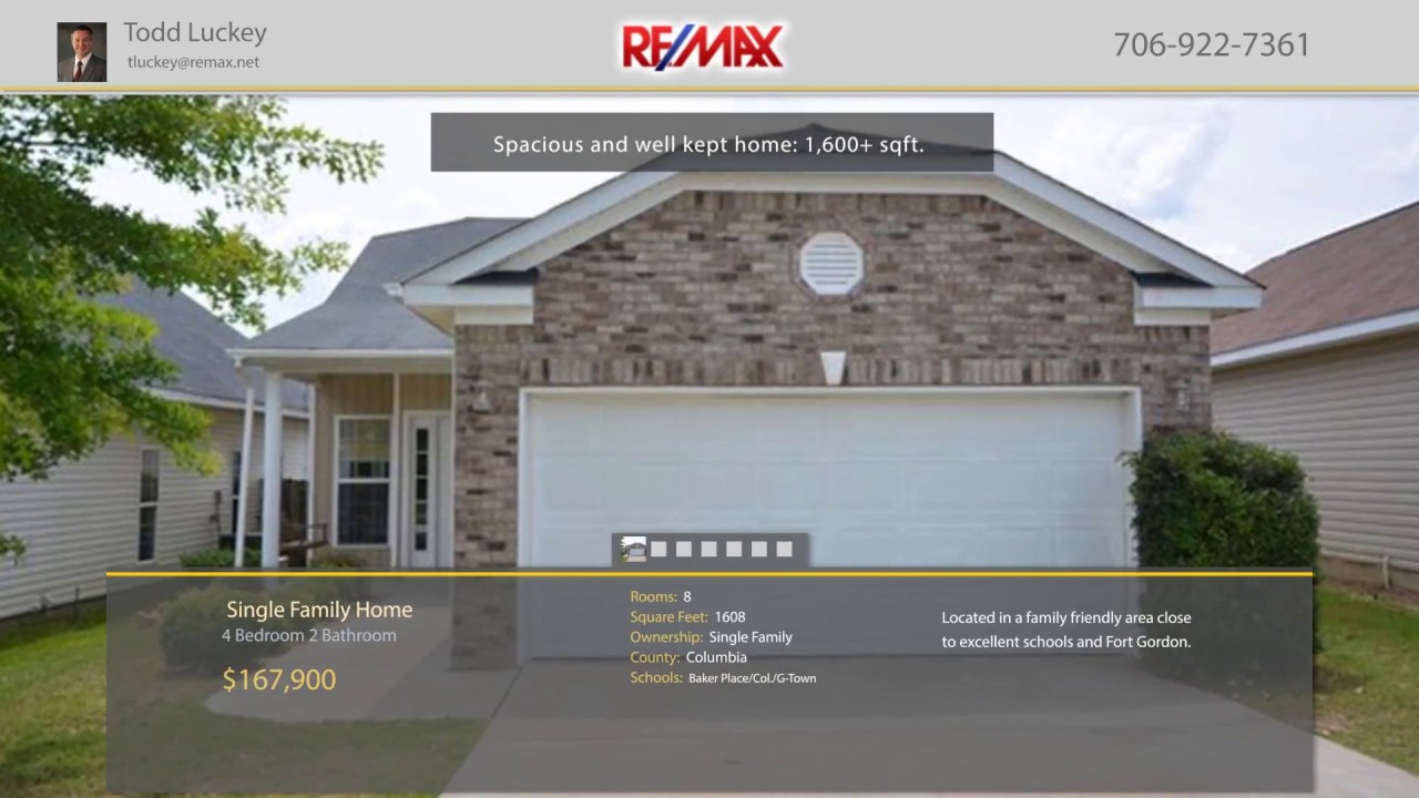 Real Estate Video Todd Luckey Re/Max Augusta, GA YouTube