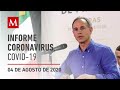 Informe diario por coronavirus en México, 04 de agosto de 2020