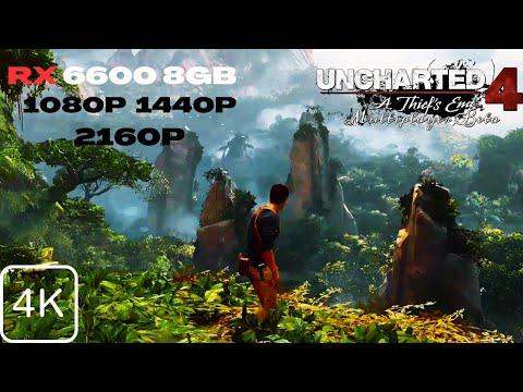Uncharted 4: A Thief's End on RX 6600 | 1080p, 1440p, 2160p FSR 2.0