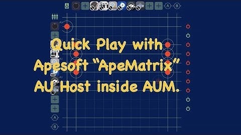 ApeSoft ApeMatrix AU/IAA Host. Quick Play.